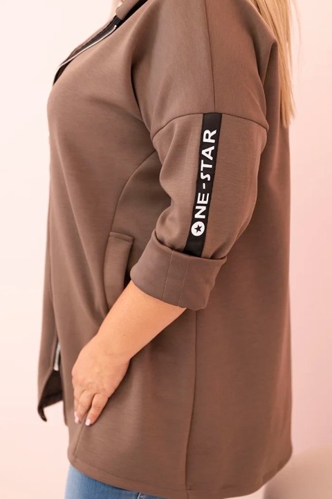 Bluza damska Plus Size z wiskozą rozpinana z kapturem fango