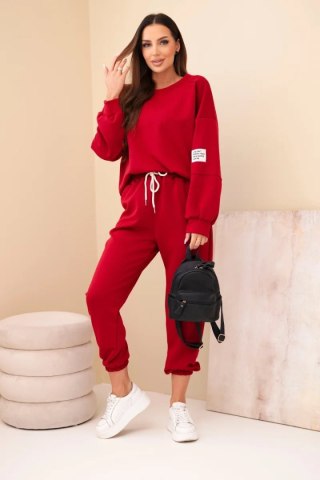 Komplet bluza + spodnie masełko bordowy