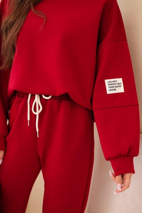 Komplet bluza + spodnie masełko bordowy