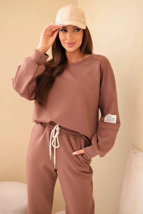 Komplet bluza + spodnie masełko czekoladowy