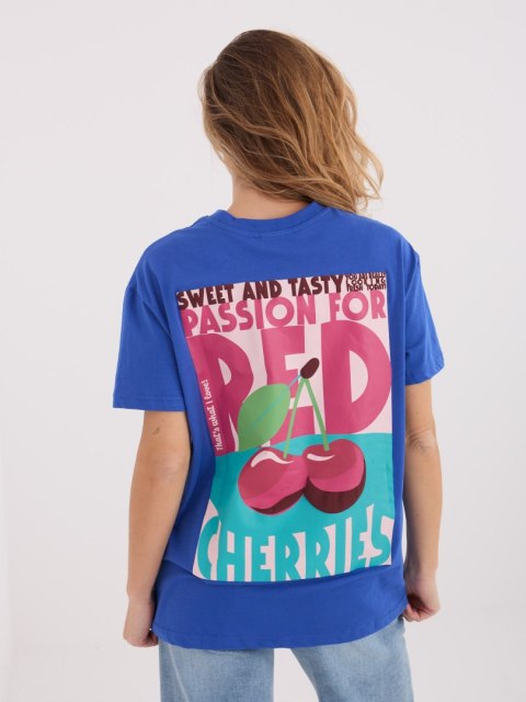 T-shirt D12022AH02645W ciemny niebieski L