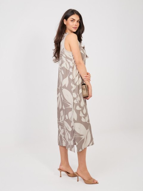 Sukienka D60105M30471A ciemny bezowy XL