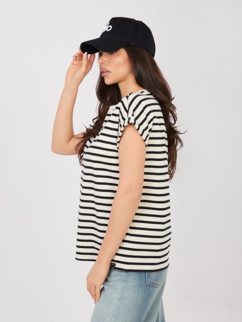 T-shirt D12127M02858A jasny beżowy L
