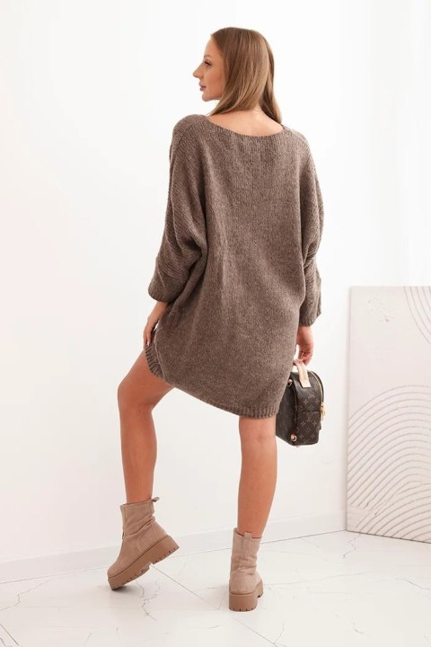 Sukienka damska Plus Size wełniana z dekoltem V fango