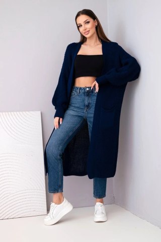 Sweter długi kardigan jasno granatowy