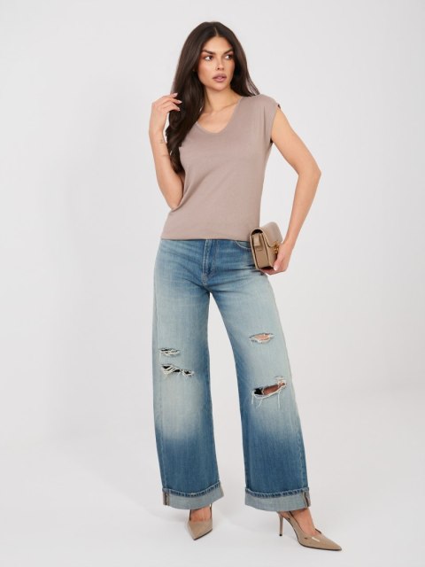 T-shirt D12041AH02570C ciemny bezowy L