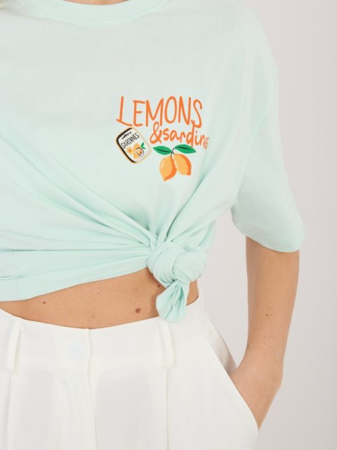 T-shirt D12022AJ02645AD mietowy XL
