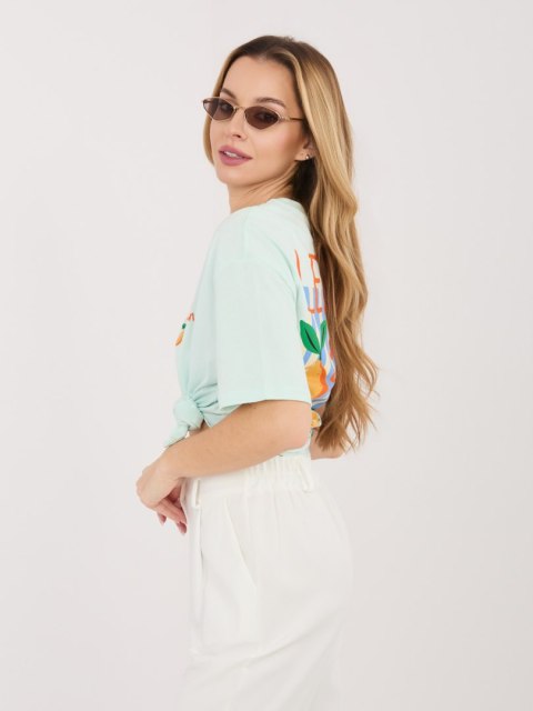 T-shirt D12022AJ02645AD mietowy XL
