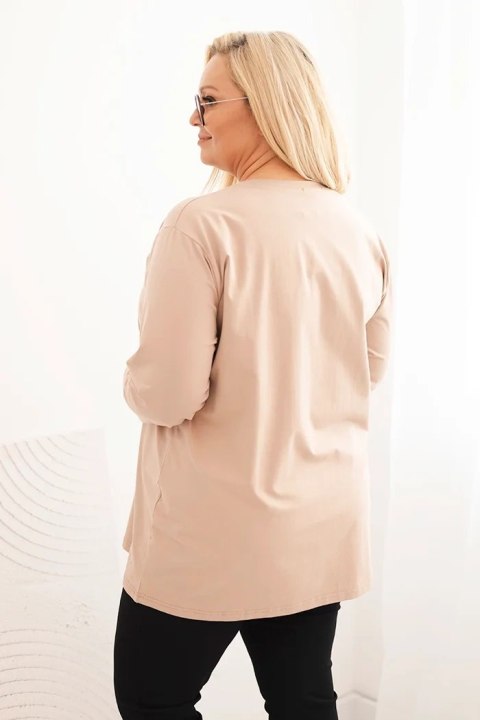 Bluzka damska Plus Size z dekoltem V i długim rękawem fango