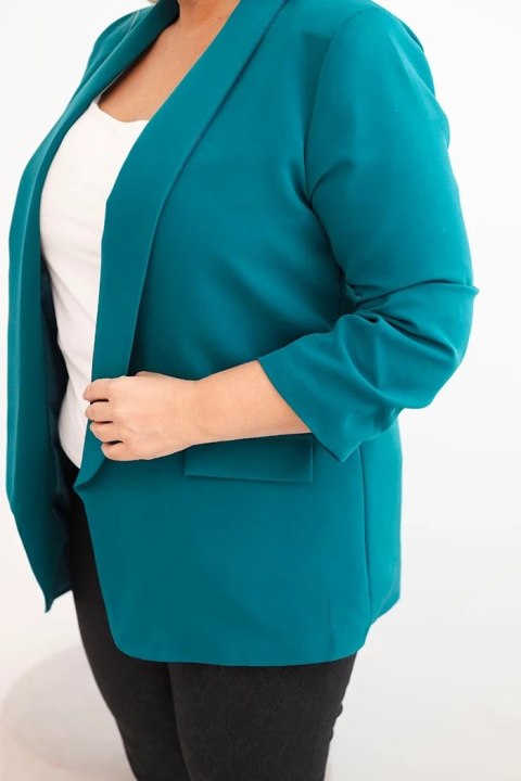 Marynarka damska Plus Size bez zapięcia z podszewką XL/2XL morska
