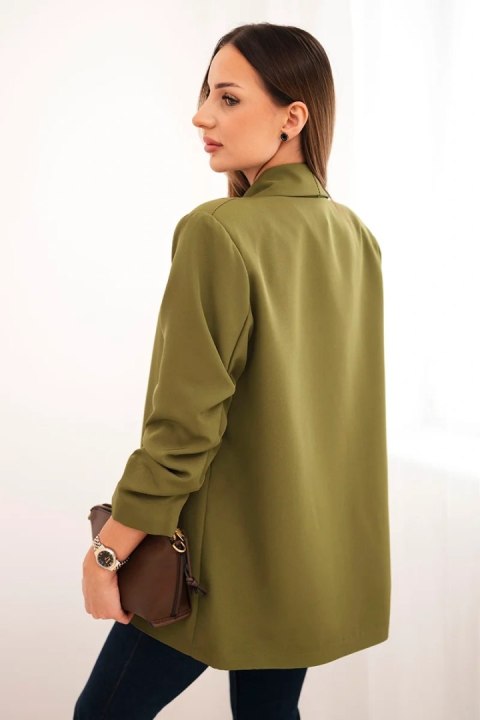 Marynarka z klapami elegancka oliwkowa