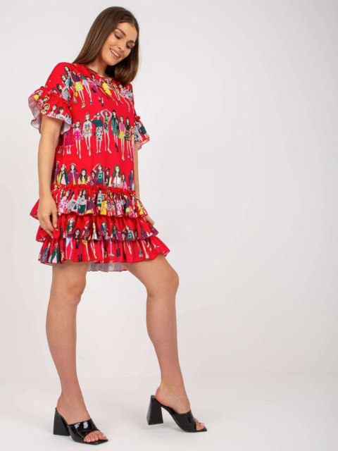 Sukienka CHA-SK-1407-4.17P czerwony S/M