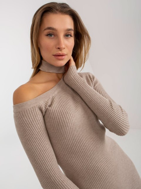 Sukienka NM-SK-NG-2315.19P ciemny bezowy L/XL