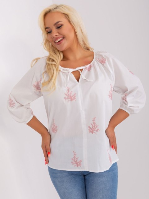 Bluzka LK-BZ-509324-1.81P biało-różowy L/XL