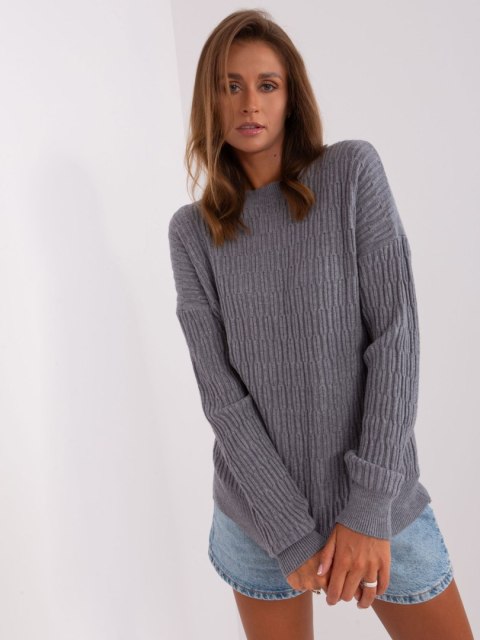 Sweter AT-SW-2338.14P ciemny szary