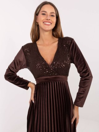 Sukienka IT-SK-16919.04P ciemny brązowy