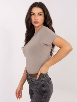Bluzka D12099M02805A ciemny bezowy S