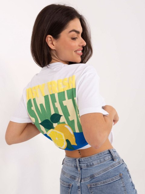 T-shirt D12022AH02645W biało-żółty L
