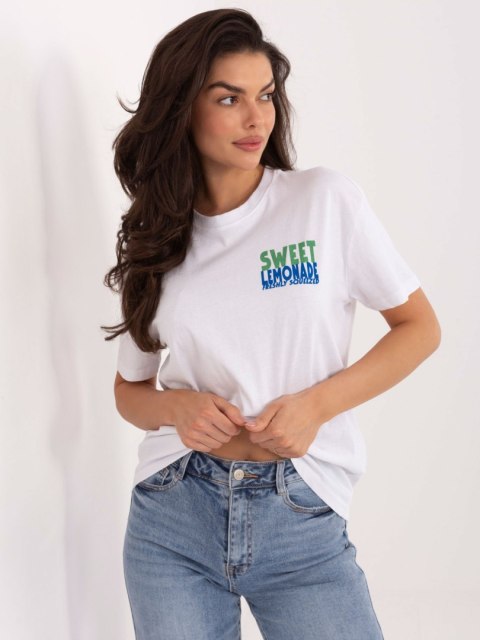 T-shirt D12022AH02645W biało-żółty S
