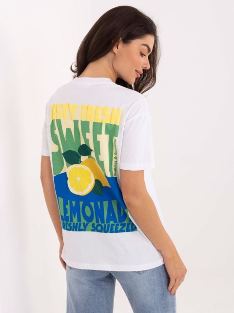 T-shirt D12022AH02645W biało-żółty S