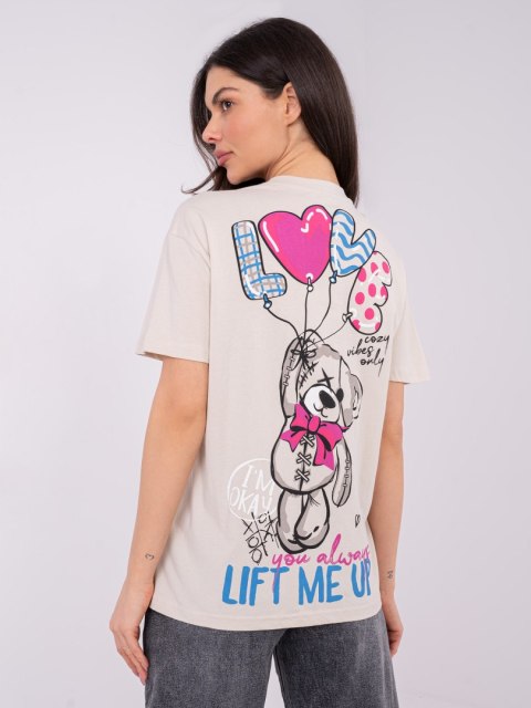 T-shirt D12022AH02645Y jasny beżowy L