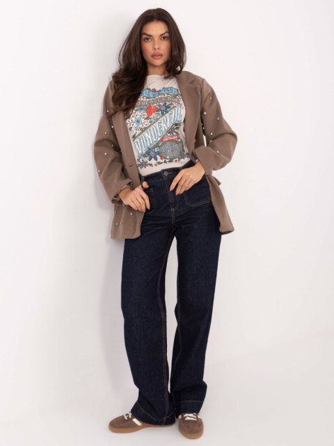 T-shirt D12048M02556K jasny beżowy M