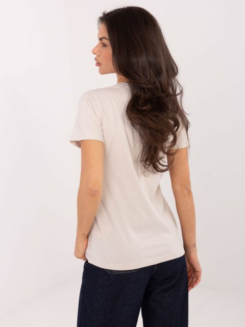 T-shirt D12048M02556K jasny beżowy XS