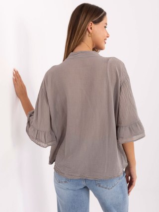 Koszula MI-KS-92224.95 ciemny bezowy