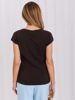T-shirt RV-TS-A1442.15 ciemny brązowy S/M
