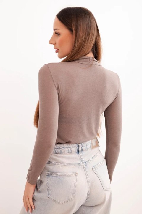 Bluzka z kaszmiru damska z delikatnym golfem i długim rękawem fango