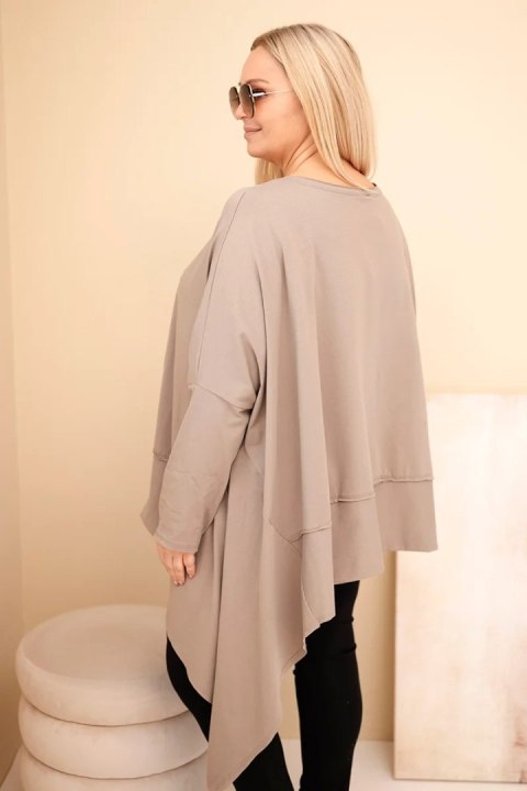 Tunika damska Plus Size z bawełny z asymetrycznym dołem fango