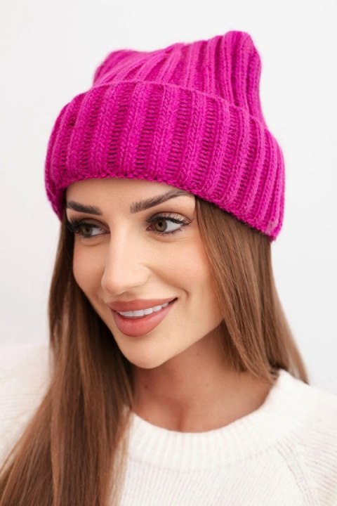 Czapka z wywinięciem Magda K293 ciemno fioletowa