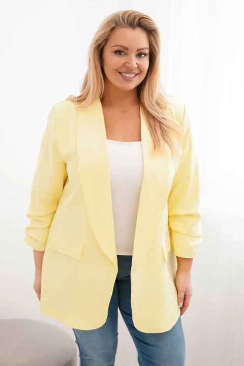 Marynarka damska Plus Size elegancka żółta