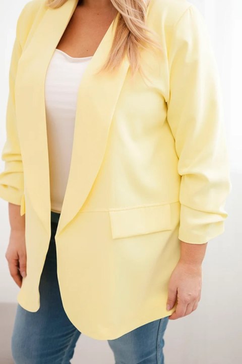 Marynarka damska Plus Size elegancka żółta