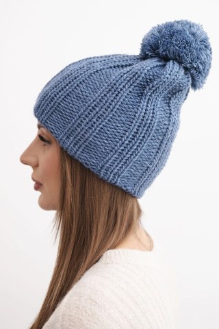 Czapka z polarem Idalia K284 jeansowa