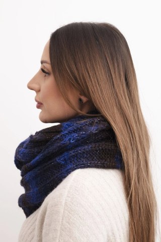 Komin damski wełniany melanżowy miękki otulacz na zimę KN20 granatowy