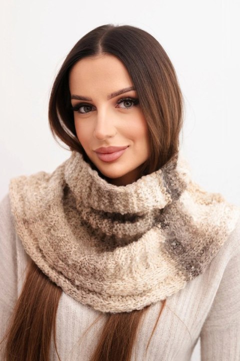 Komin damski wełniany miękki otulacz golf zimowy KN21 beżowy