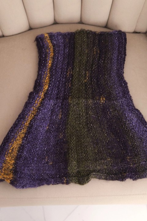 Komin damski wełniany miękki otulacz golf zimowy KN21 khaki