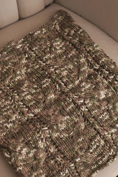 Komin damski wełniany miękki zimowy KN25 khaki+fango