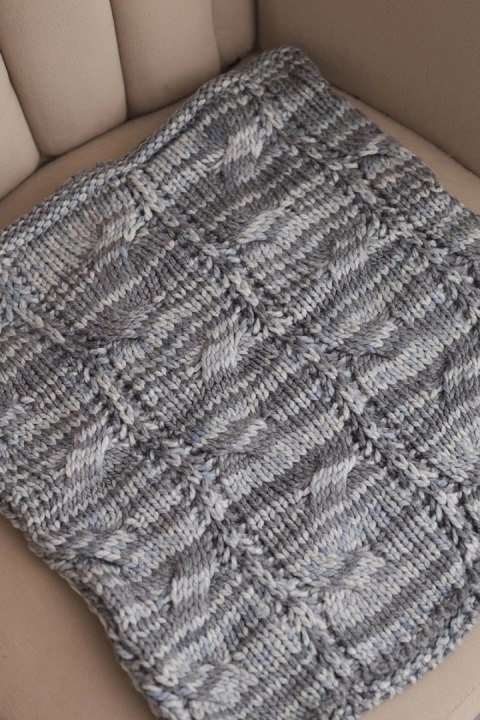 Komin damski wełniany miękki zimowy KN25 szary+grafitowy