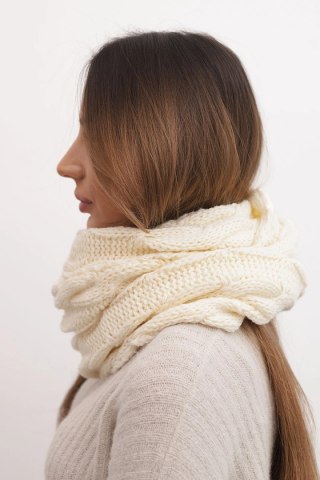 Komin damski wełniany pleciony miękki i ciepły KN23 beżowy