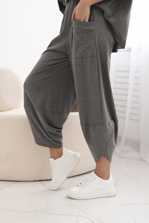 Komplet bawełniany bluzka + spodnie grafitowe