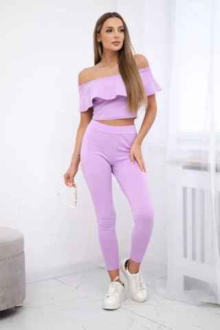 Komplet z falbanką fioletowy