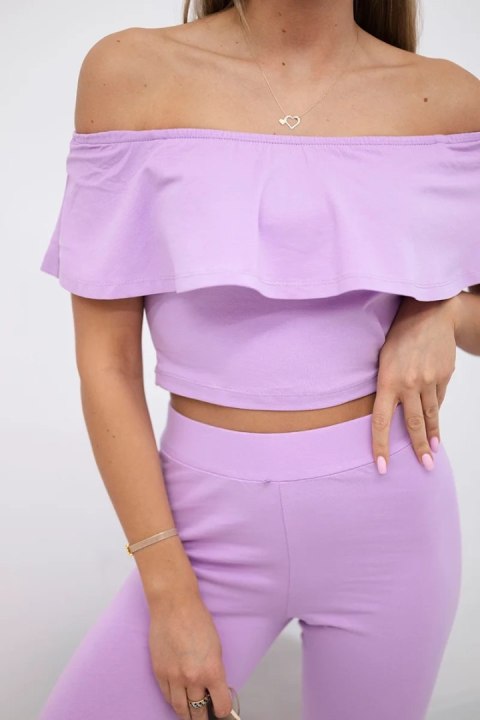 Komplet z falbanką fioletowy