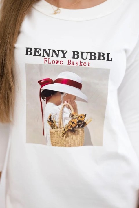 Sukienka z nadrukiem Basket ecru