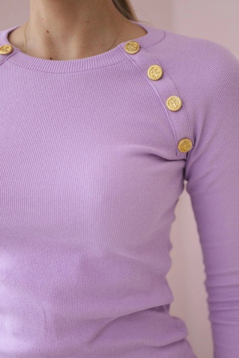 Sukienka z ozdobnymi guzikami fioletowa