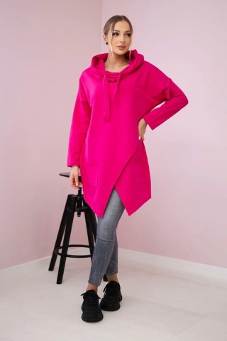 Tunika z kopertowym przodem Oversize fuksja