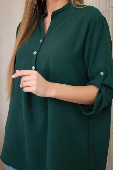 Bluzka z dłuższym tyłem ciemno zielona