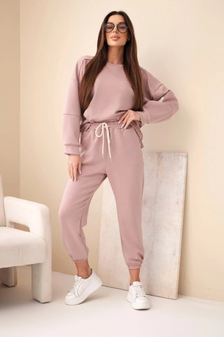 Komplet bluza + spodnie masełko ciemny różowy