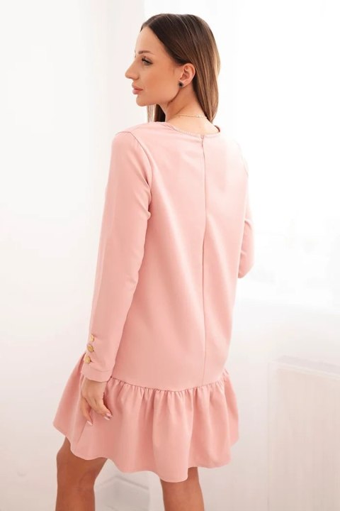 Sukienka z falbaną ciemny pudrowy róż